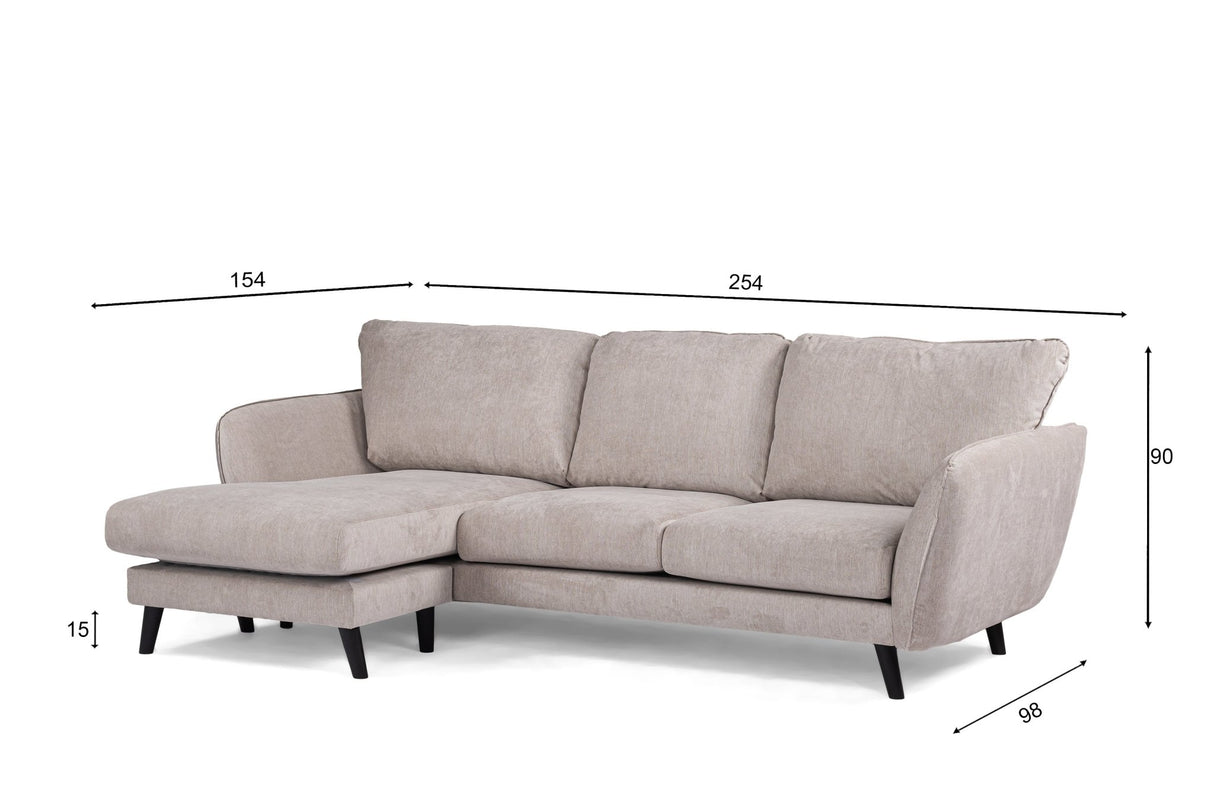 3-Sitzer-Ecksofa Leah beige