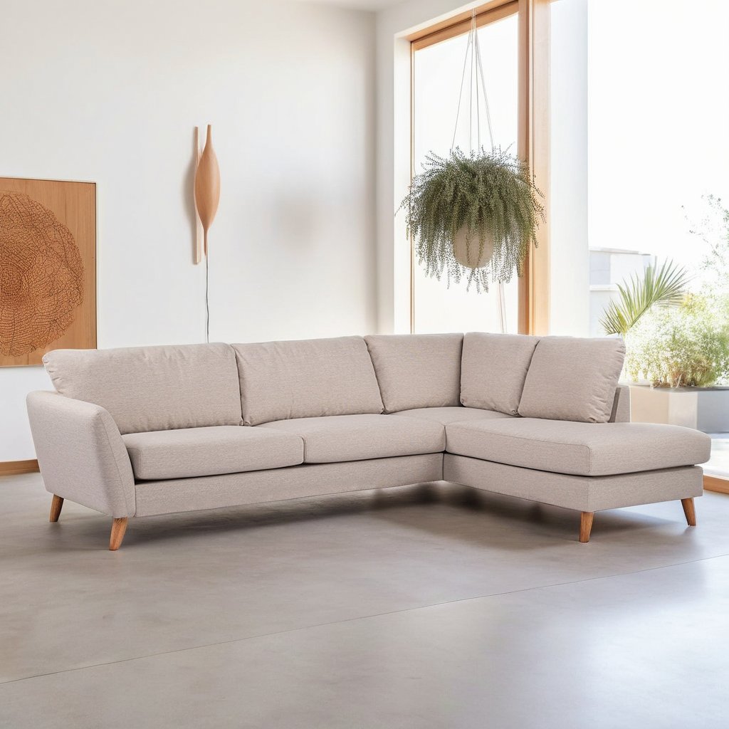 3-Sitzer-Ecksofa Asher Beige