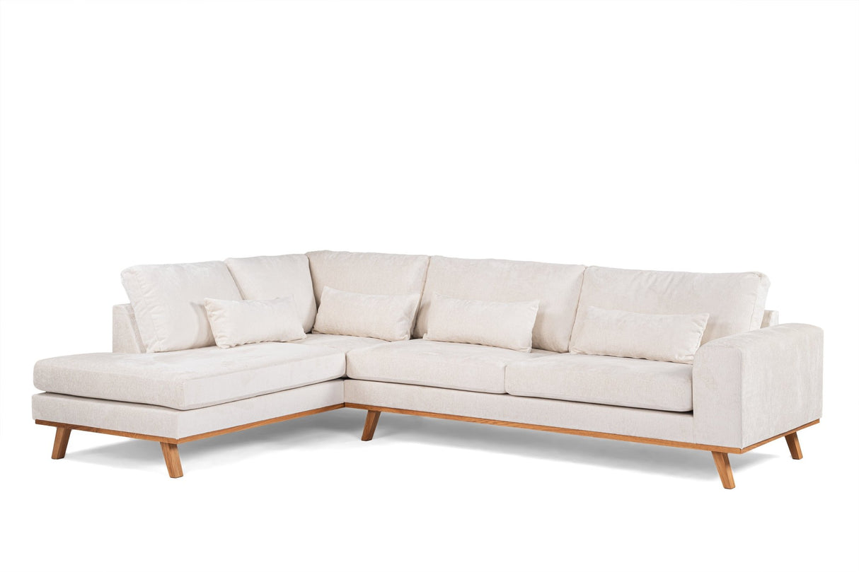 3-Sitzer-Ecksofa Gigi Stoff beige