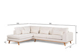 3-Sitzer-Ecksofa Gigi Stoff beige