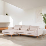 3-Sitzer-Ecksofa Ezra Stoff beige