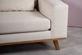 3-Sitzer-Ecksofa Ezra Stoff beige