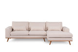 3-Sitzer-Ecksofa Ezra Stoff beige