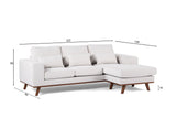 3-Sitzer-Ecksofa Dori beige links und rechts