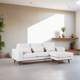 3-Sitzer-Ecksofa Dori beige links und rechts