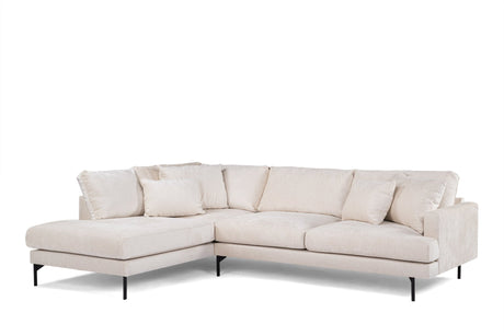 3-Sitzer-Ecksofa Aivy Stoff beige