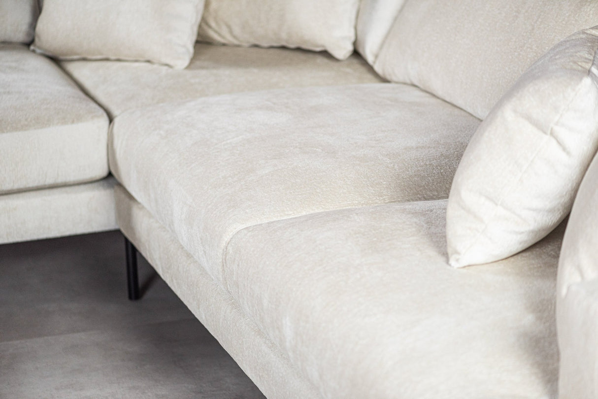 3-Sitzer-Ecksofa Aivy Stoff beige