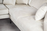 3-Sitzer-Ecksofa Aivy Stoff beige