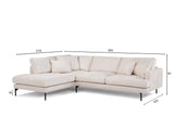 3-Sitzer-Ecksofa Aivy Stoff beige