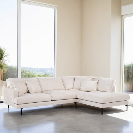 3-Sitzer-Ecksofa Aivy Stoff beige