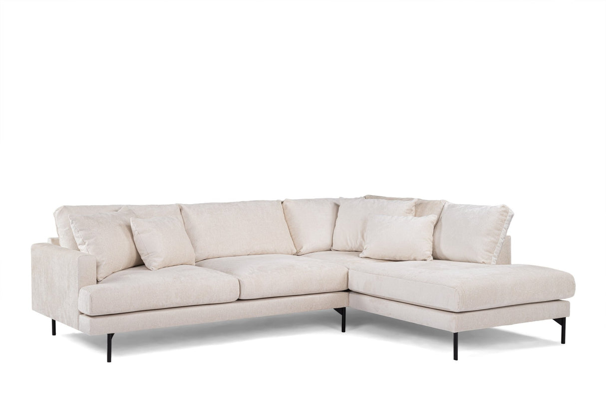 3-Sitzer-Ecksofa Aivy Stoff beige