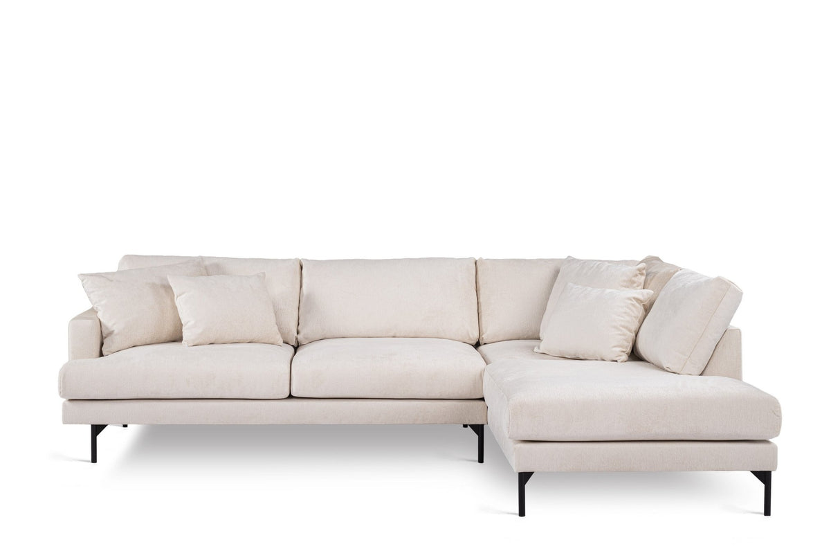 3-Sitzer-Ecksofa Aivy Stoff beige