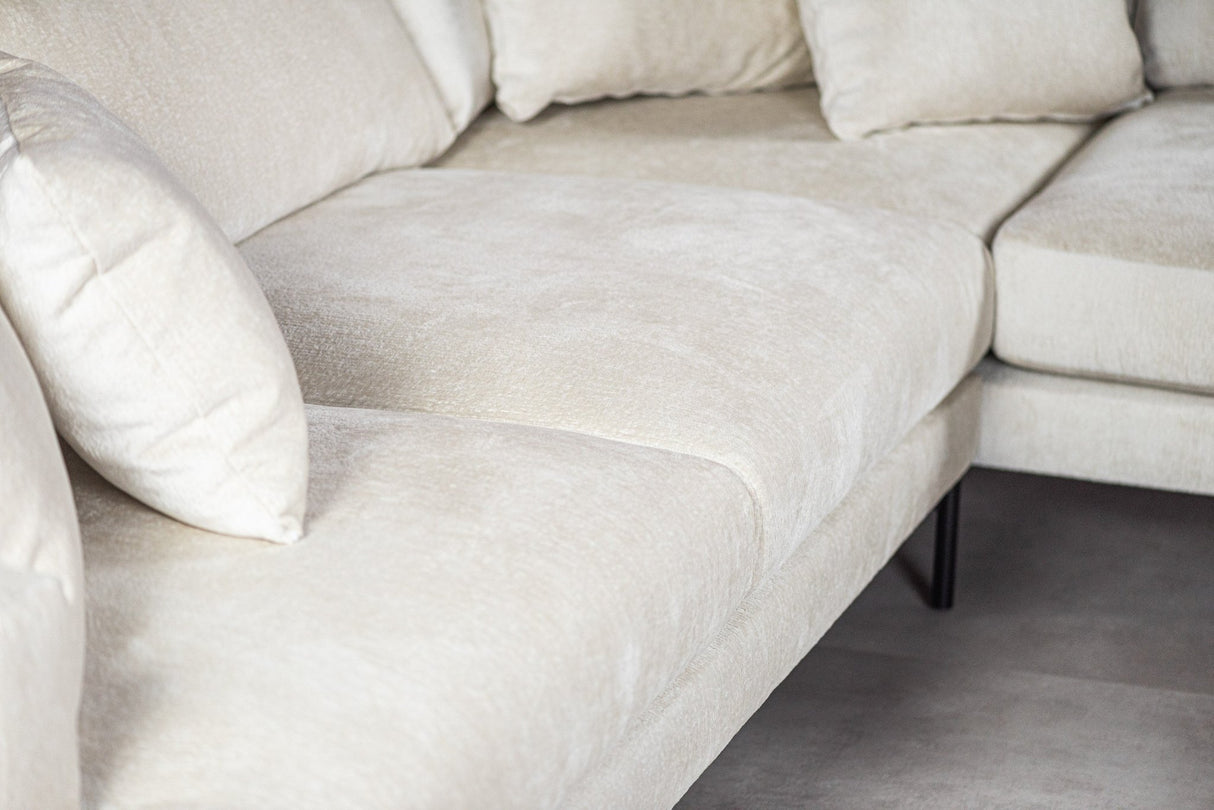 3-Sitzer-Ecksofa Aivy Stoff beige