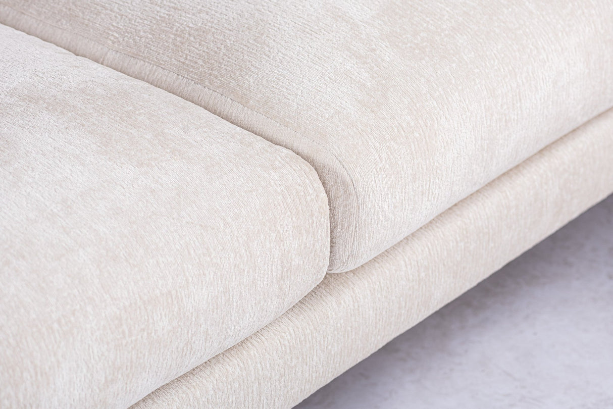 3-Sitzer-Ecksofa Aivy Stoff beige