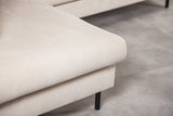 3-Sitzer-Ecksofa Chiara, gerippter Stoff in Beige