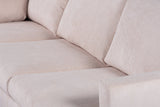 3-Sitzer-Ecksofa Chiara, gerippter Stoff in Beige