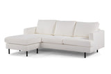 3-Sitzer-Ecksofa Chaiselongue Giselle Bouclé weiß