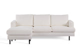 3-Sitzer-Ecksofa Chaiselongue Giselle Bouclé weiß