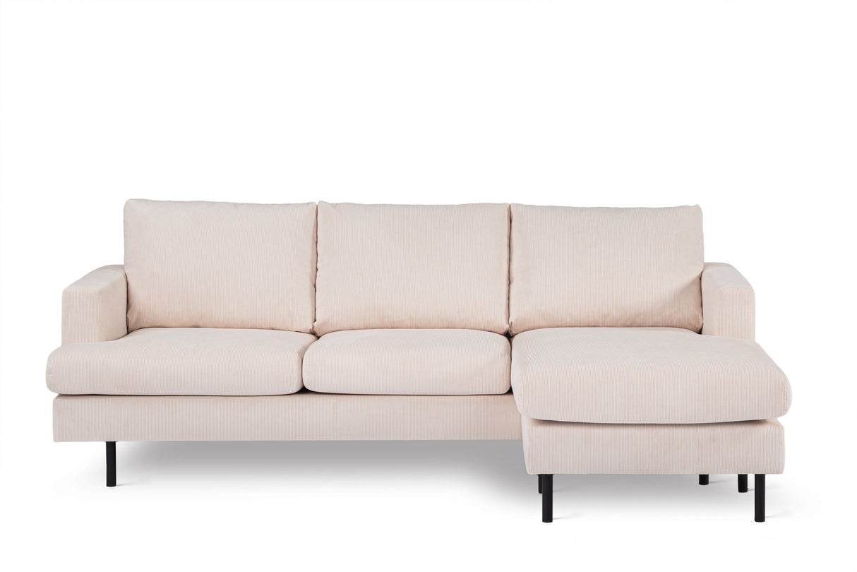 3-Sitzer-Ecksofa Chaiselongue Gioia Cord Beige