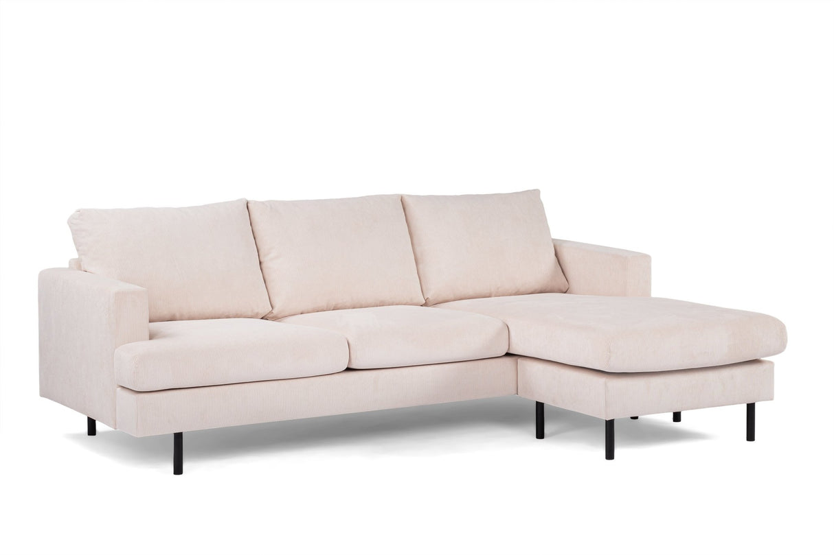 3-Sitzer-Ecksofa Chaiselongue Gioia Cord Beige