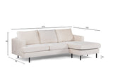 3-Sitzer-Ecksofa Chaiselongue Loren Cord Beige