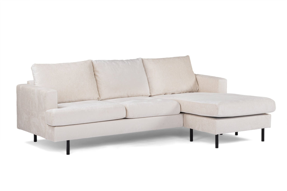 3-Sitzer-Ecksofa Chaiselongue Loren Cord Beige