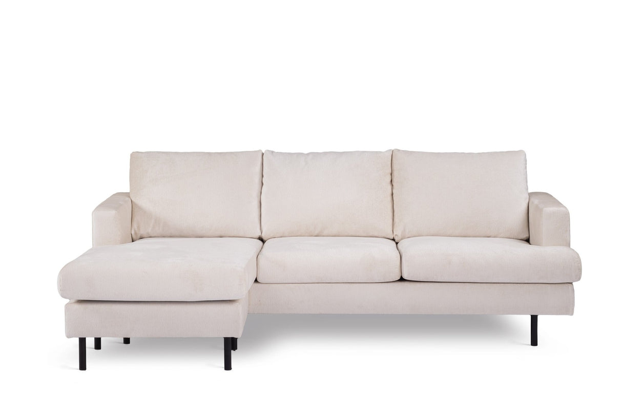 3-Sitzer-Ecksofa Chaiselongue Loren Cord Beige