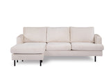 3-Sitzer-Ecksofa Chaiselongue Loren Cord Beige