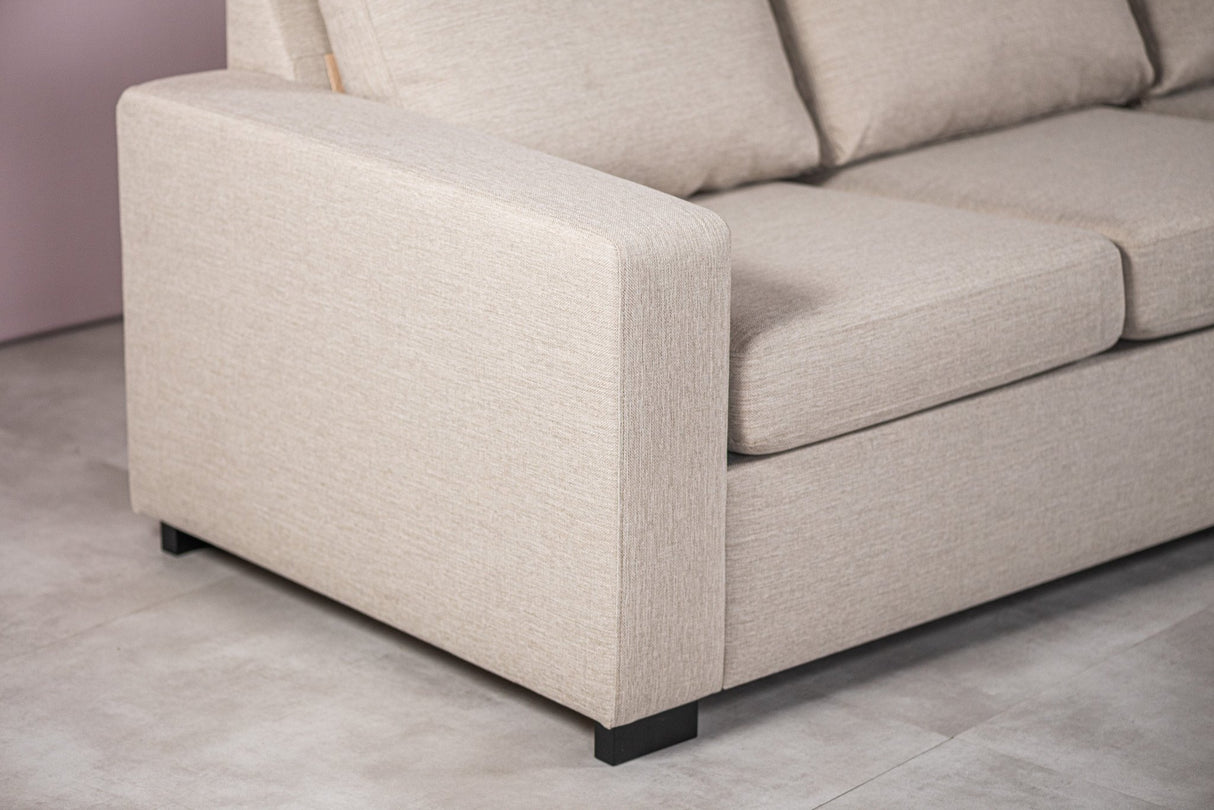 4-Sitzer-Ecksofa Vita Stoff beige