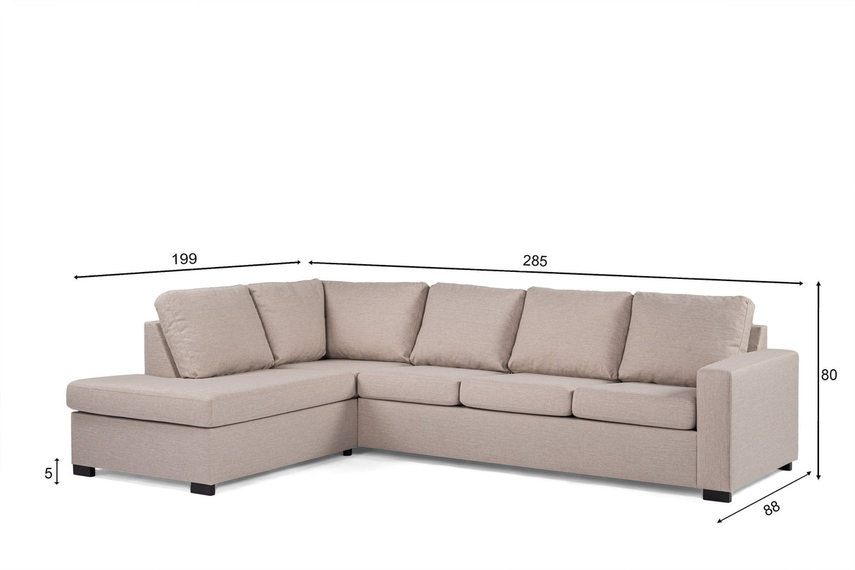 4-Sitzer-Ecksofa Vita Stoff beige