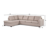 4-Sitzer-Ecksofa Vita Stoff beige