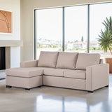 3-Sitzer-Ecksofa Chaiselongue Lima beige