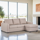 3-Sitzer-Ecksofa Chaiselongue Lima beige