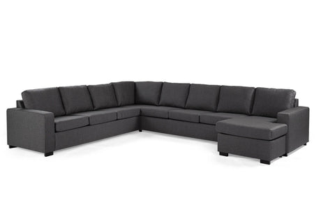 Ecksofa Stoff Anthrazit - 7-Sitzer - 345 x 285 cm - Blake