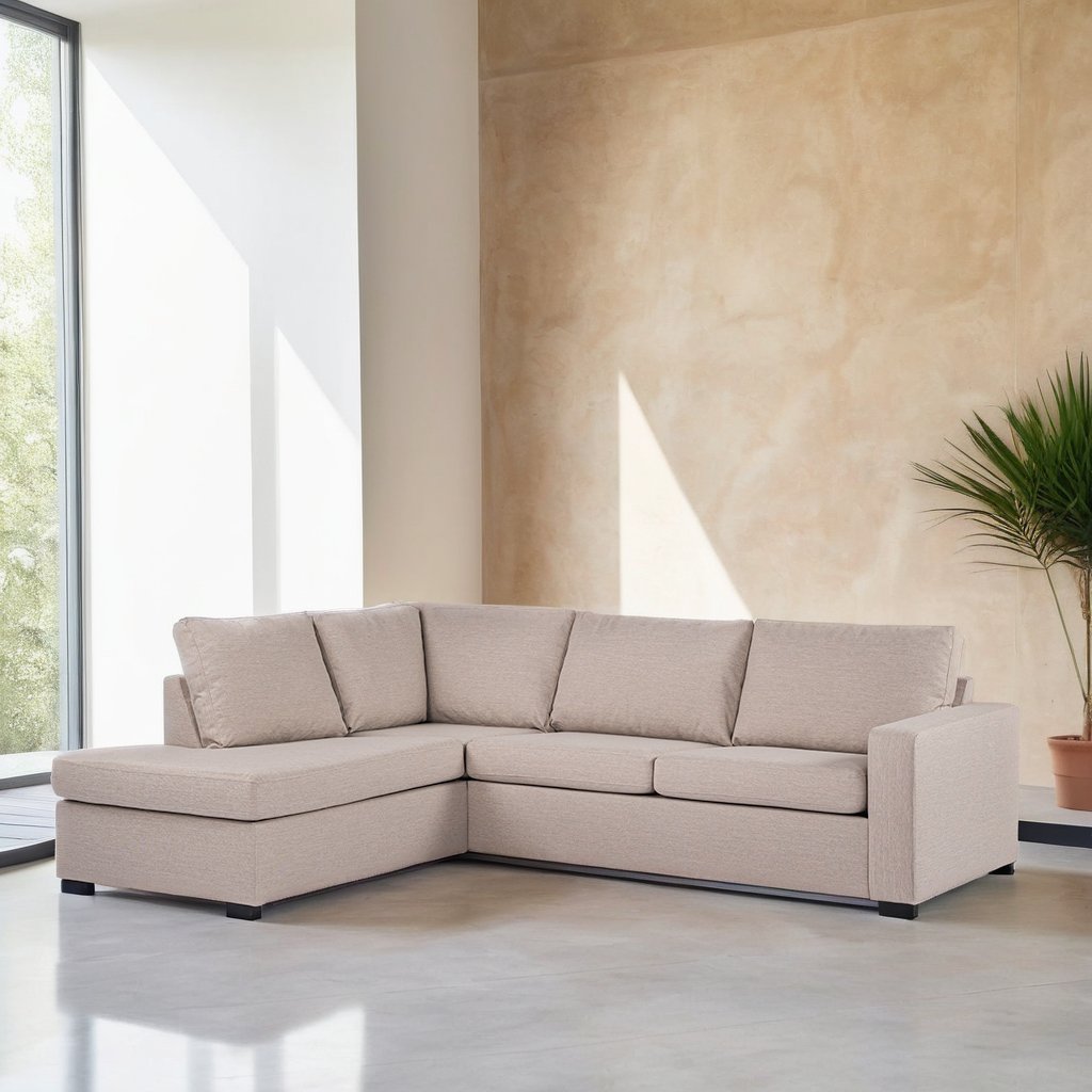 3-Sitzer-Ecksofa Cooper Stoff beige