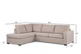 3-Sitzer-Ecksofa Cooper Stoff beige