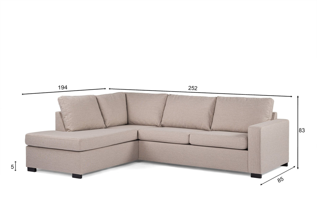 3-Sitzer-Ecksofa Cooper Stoff beige