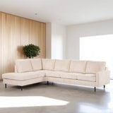 4-Sitzer Ecksofa Pablo gerippt beige