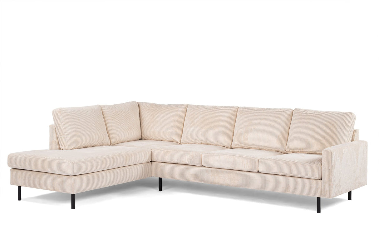 4-Sitzer Ecksofa Pablo gerippt beige