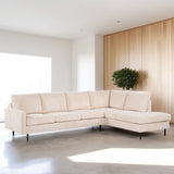 4-Sitzer Ecksofa Pablo gerippt beige