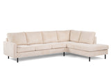 4-Sitzer Ecksofa Pablo gerippt beige