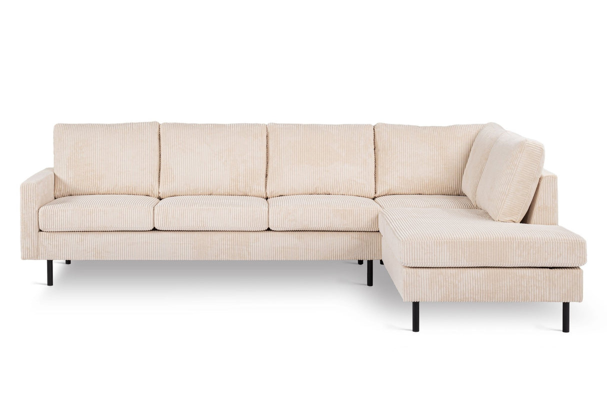 4-Sitzer Ecksofa Pablo gerippt beige