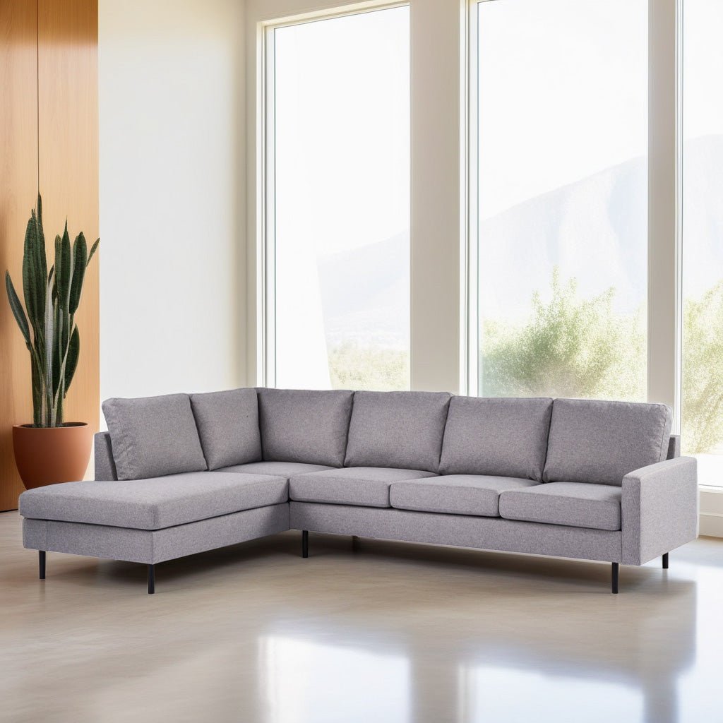 4-Sitzer-Ecksofa Kobe Stoff grau