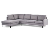 4-Sitzer-Ecksofa Kobe Stoff grau