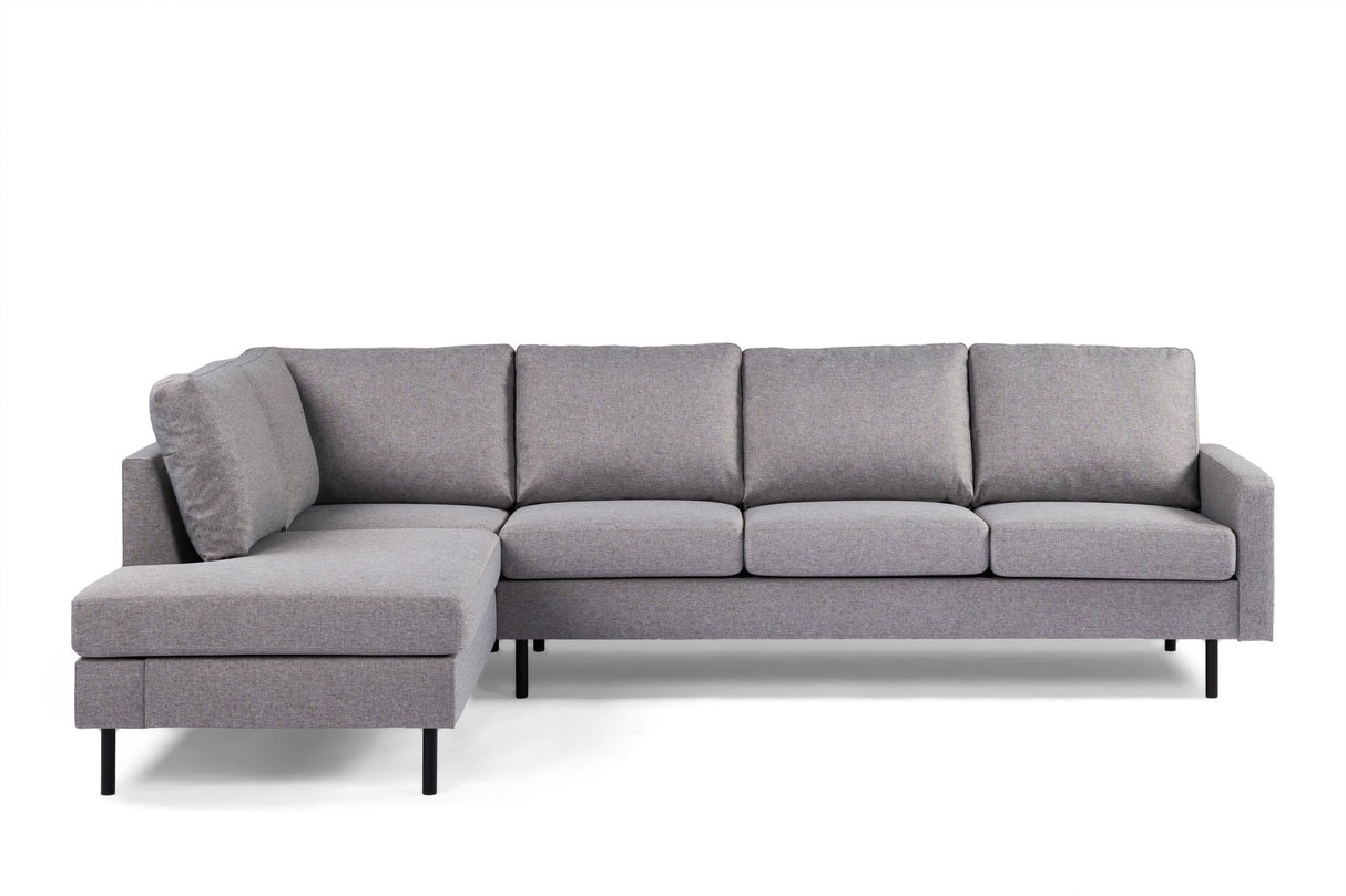 4-Sitzer-Ecksofa Kobe Stoff grau