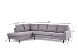 4-Sitzer-Ecksofa Kobe Stoff grau