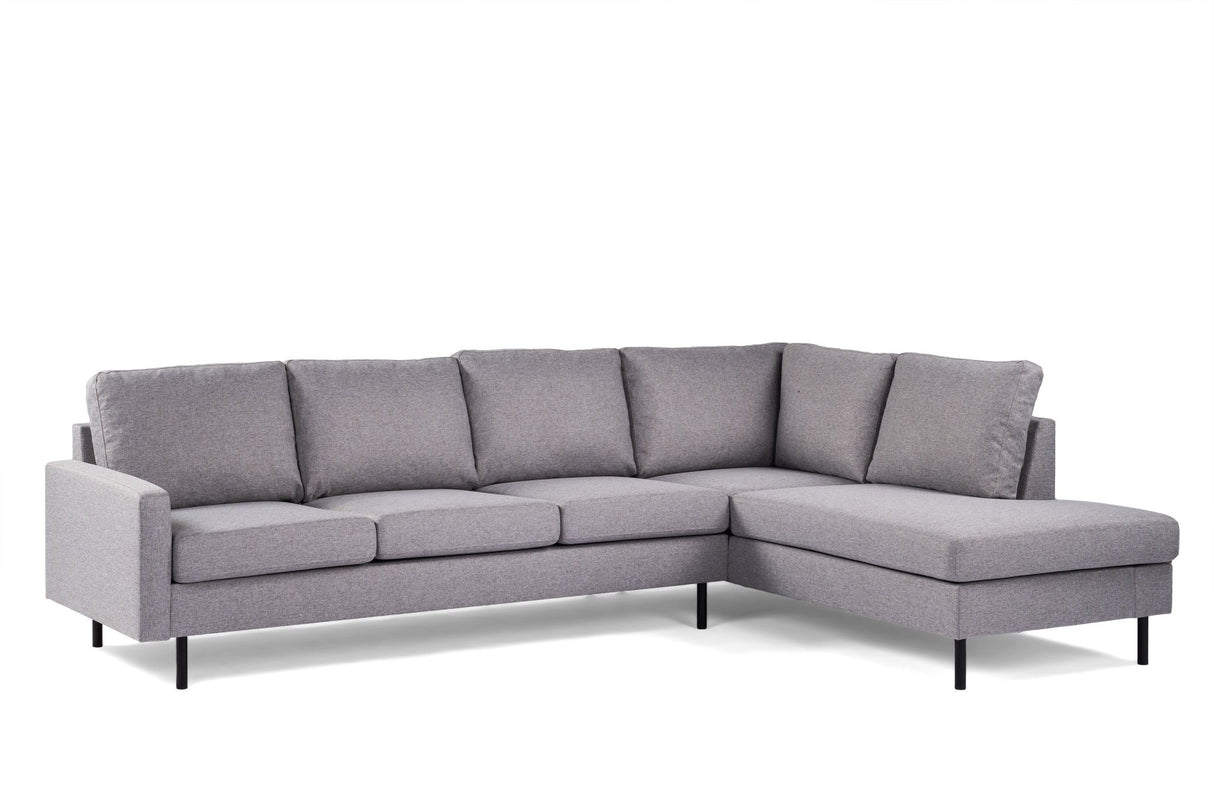 4-Sitzer-Ecksofa Kobe Stoff grau