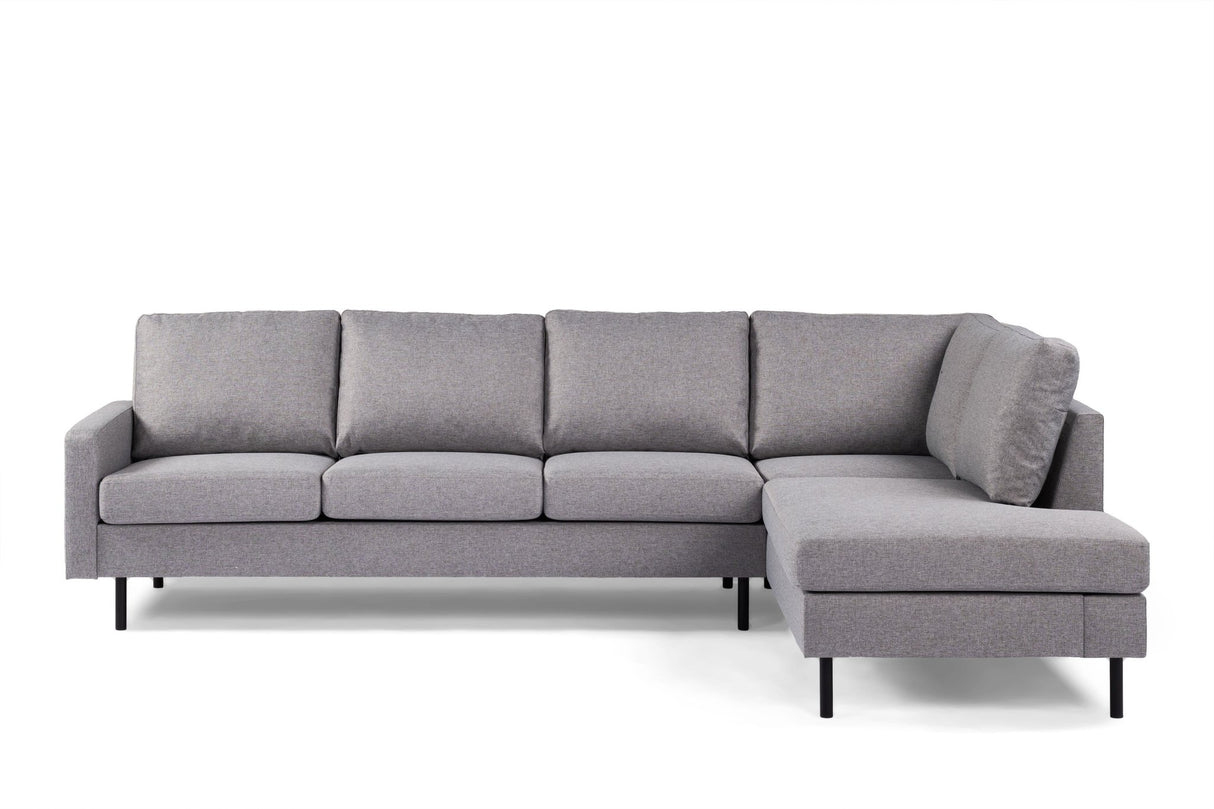 4-Sitzer-Ecksofa Kobe Stoff grau