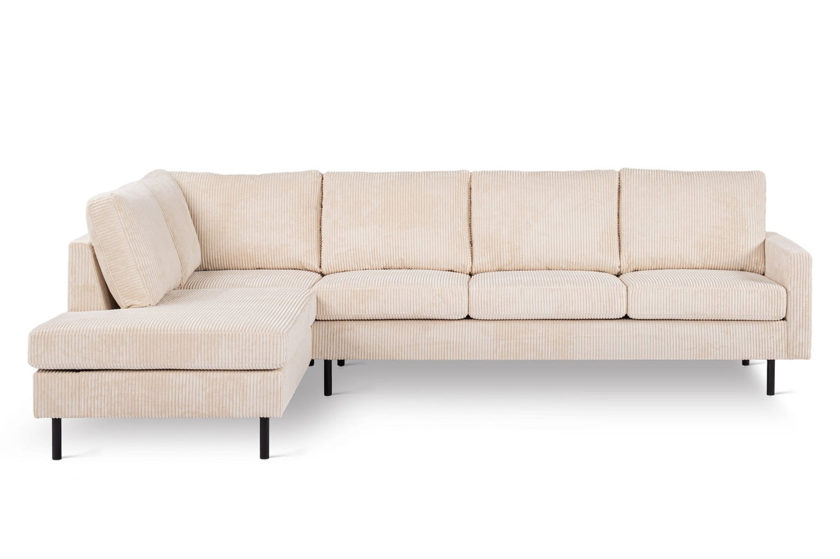 U-Sofa Pablo gerippt beige