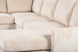 U-Sofa Pablo gerippt beige